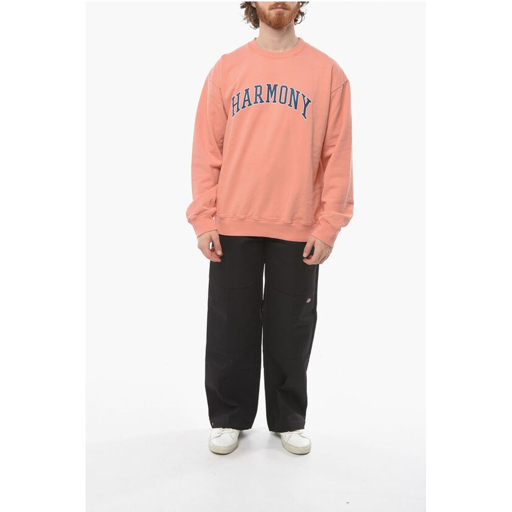 Harmony Logo bedrucktes Sweatshirt aus gebürsteter Baumwolle mit Rundhalsausschnitt