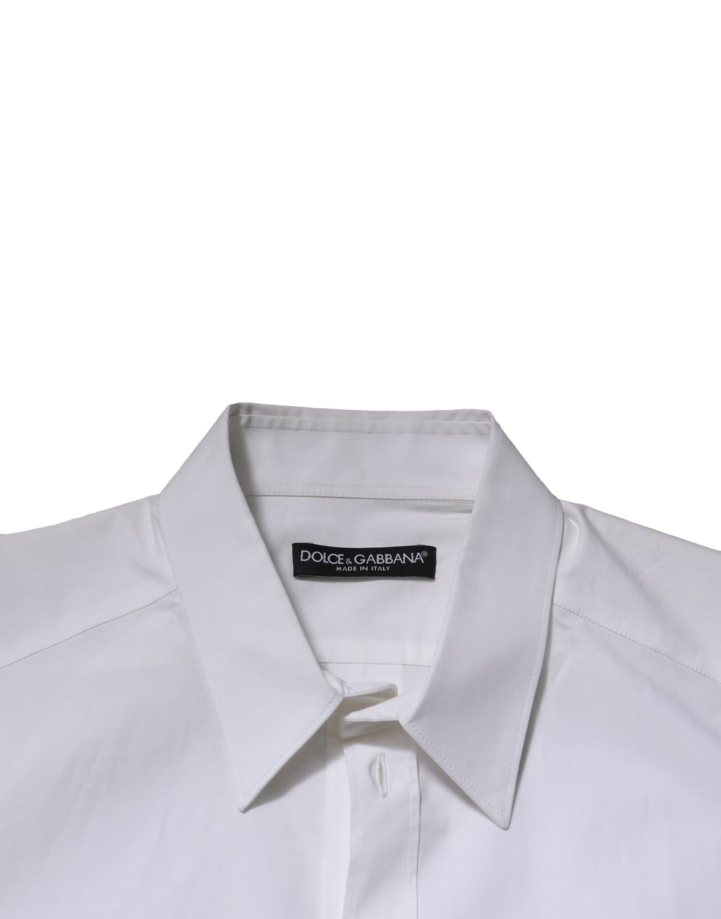 Dolce & Gabbana Weißes Baumwollkleid mit langen Ärmeln Formales Hemd