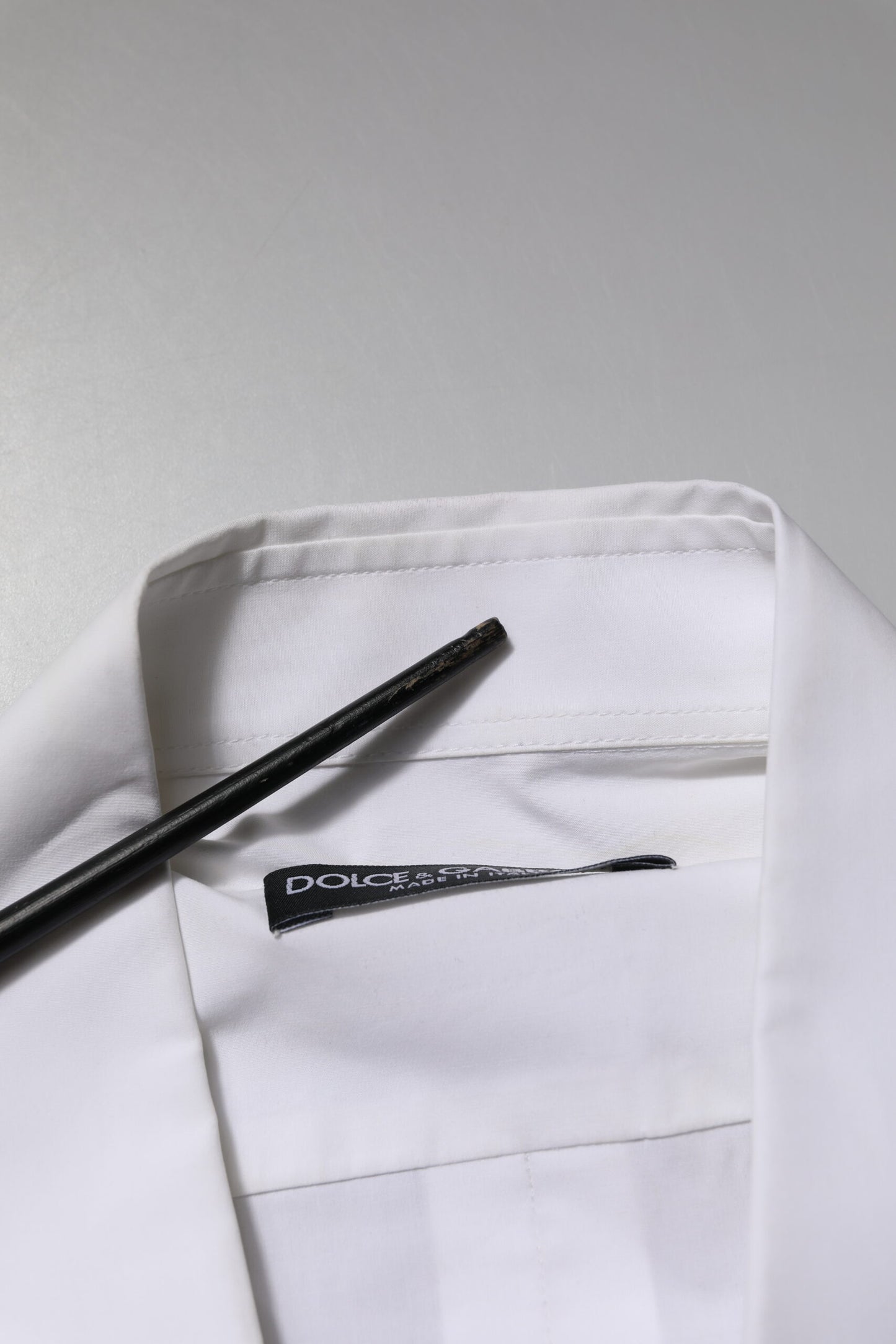 Dolce & Gabbana Weißes Baumwollkleid mit langen Ärmeln Formales Hemd
