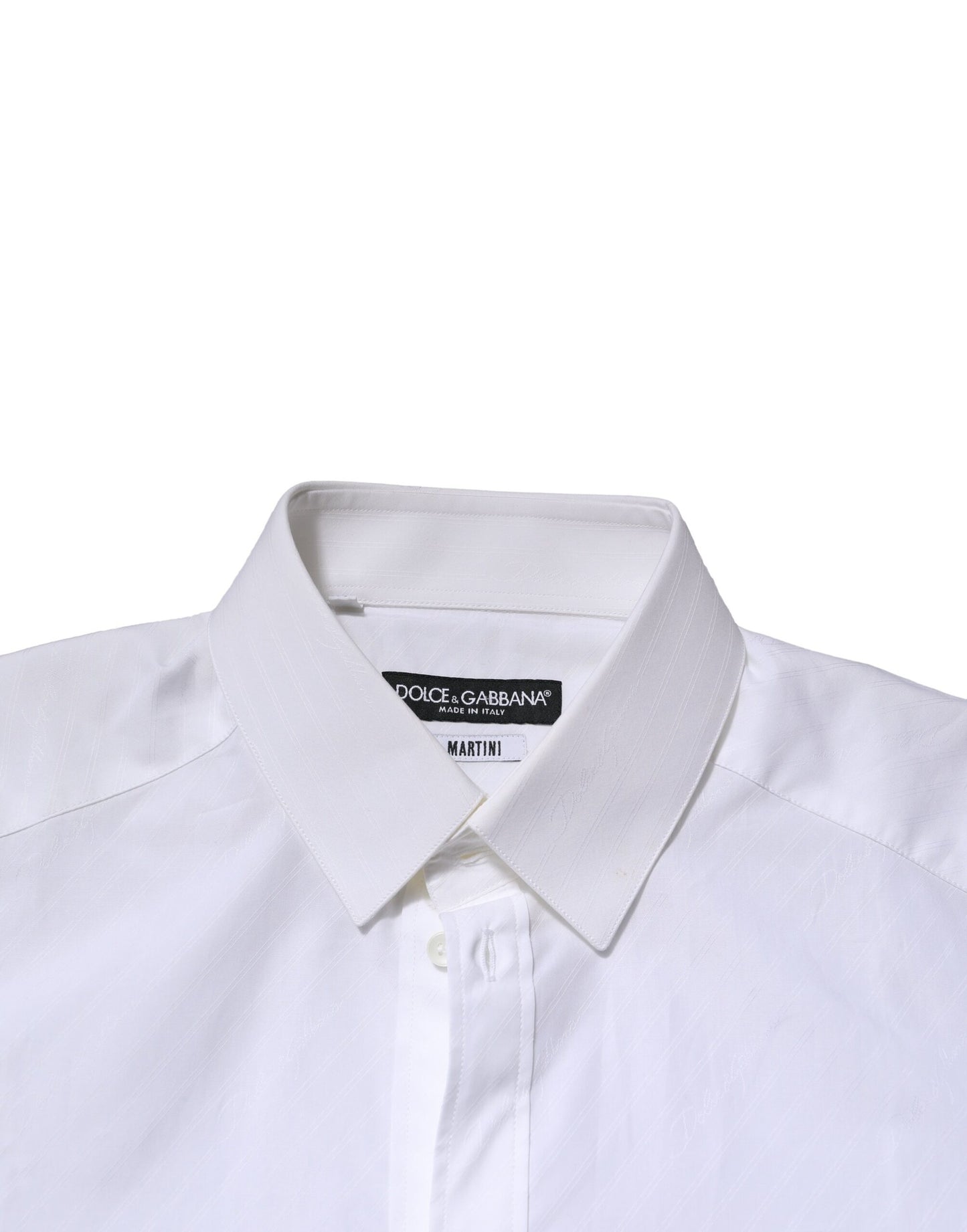 Dolce & Gabbana Weißes MARTINI Langärmeliges Kleid Formales Hemd