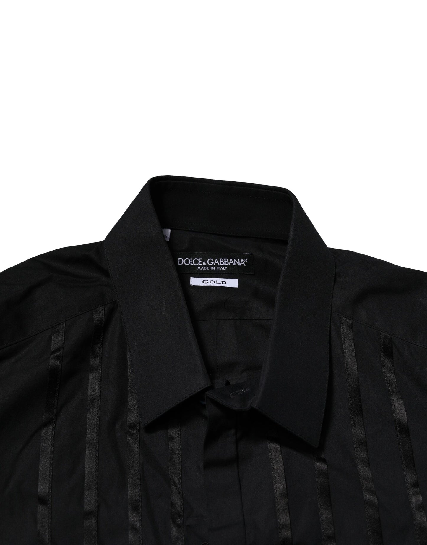 Dolce & Gabbana Schwarzes Baumwolle GOLD Herrenhemd