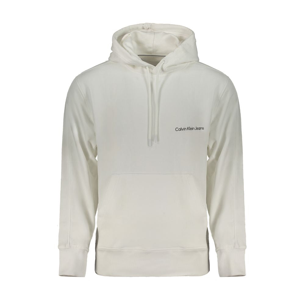 Calvin Klein Weißer Baumwollpullover für Männer mit Kapuze