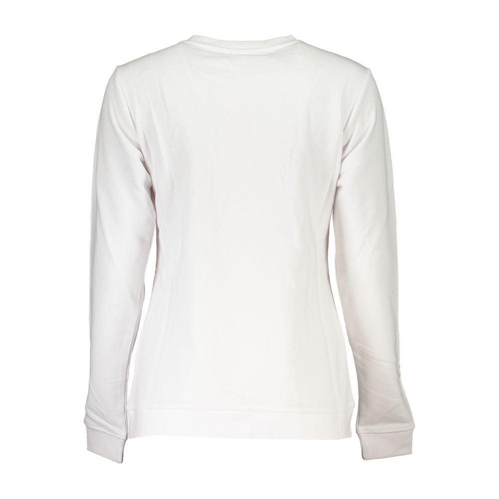 Cavalli Class Weißer Baumwollpullover für Frauen