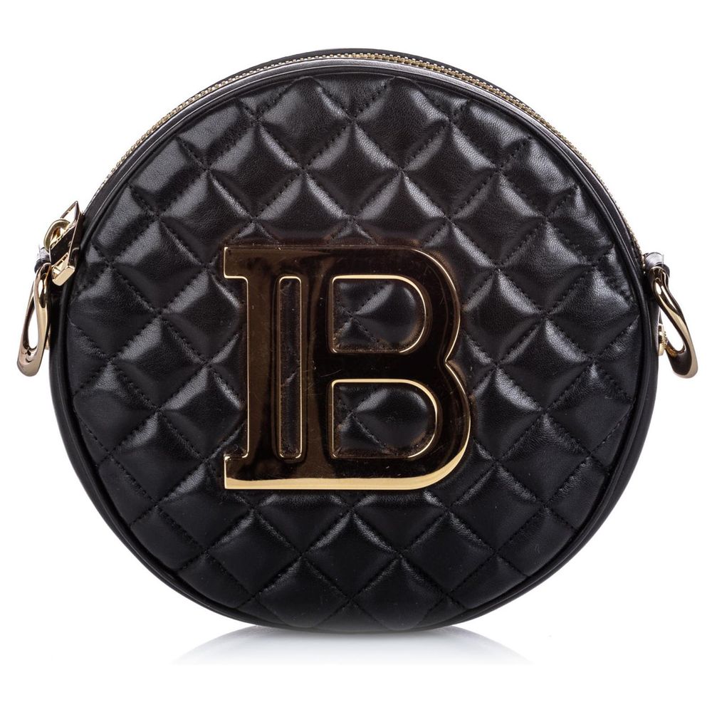 Balmain Schwarze Leder Crossbody Tasche