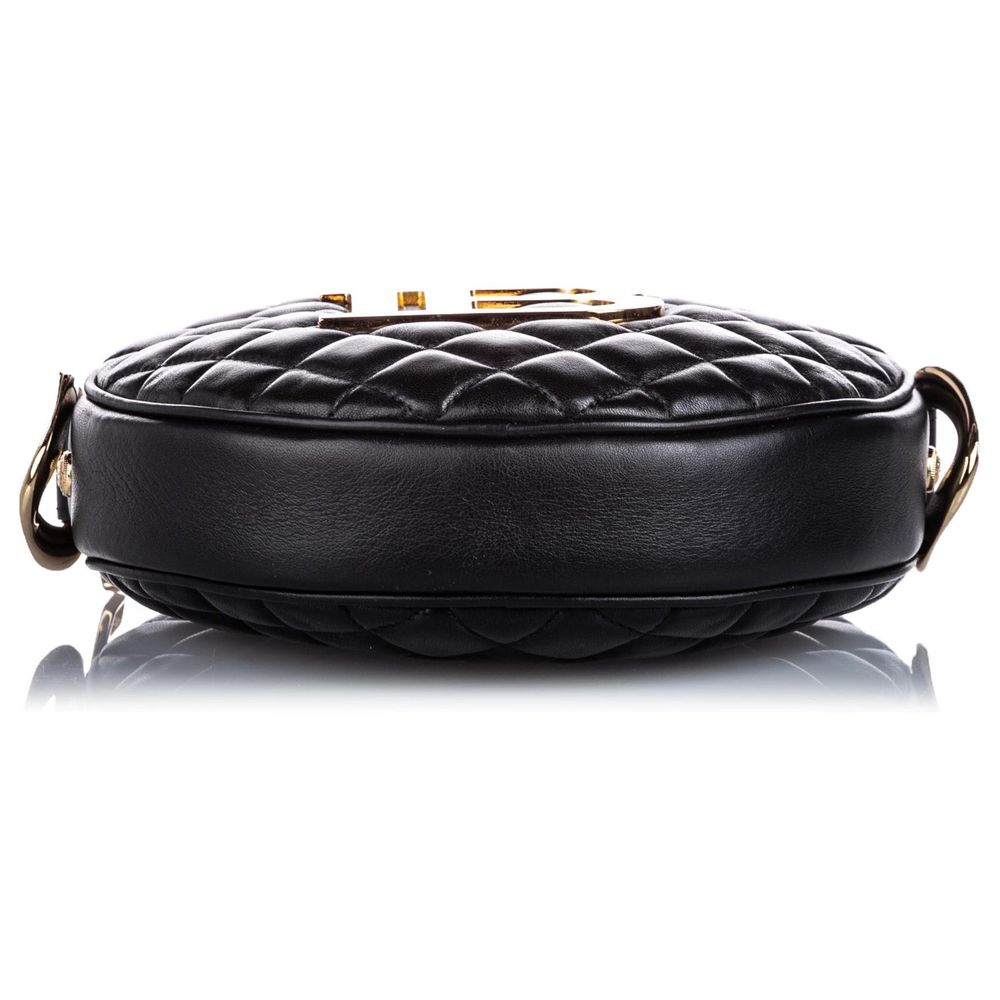 Balmain Schwarze Leder Crossbody Tasche