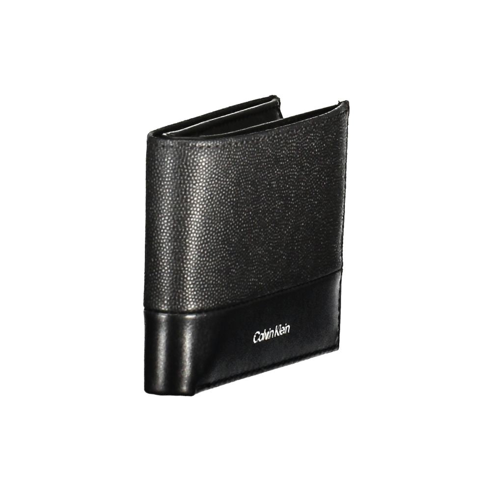 Calvin Klein Schwarzes Leder Herren Portemonnaie