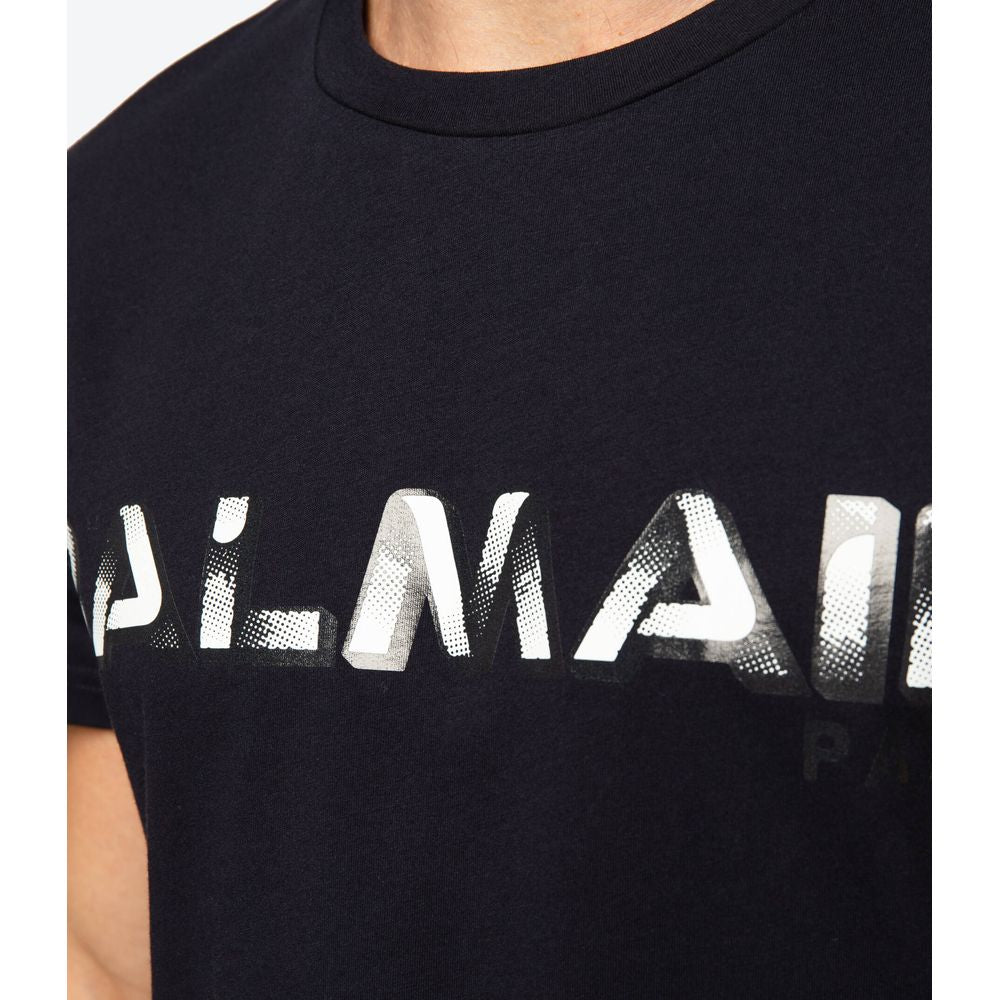 Balmain T-Shirt aus blauer Baumwolle