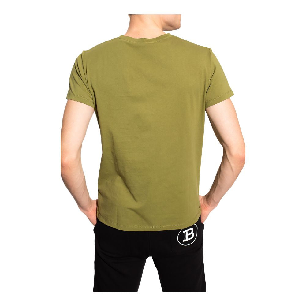 Balmain T-Shirt aus grüner Baumwolle