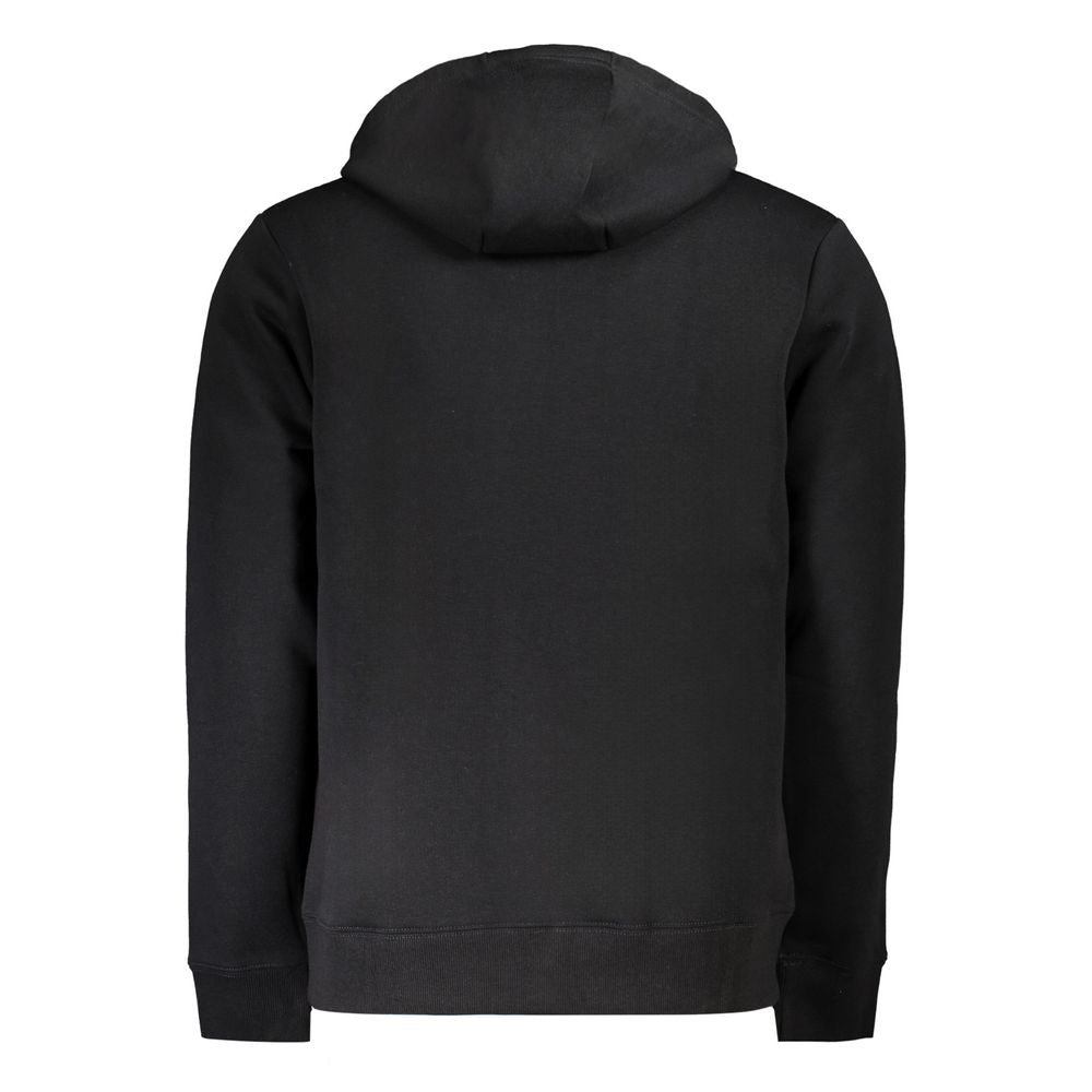 Norway 1963 Schwarzer Baumwollpullover für Männer mit Kapuze und Reißverschlusstaschen