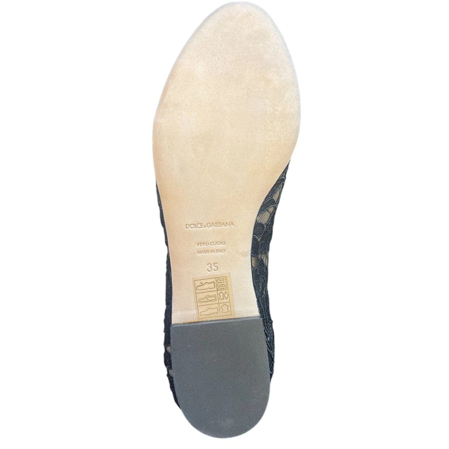 Dolce & Gabbana Schwarze Spitze Kristall Ballett Flats Loafer Schuhe