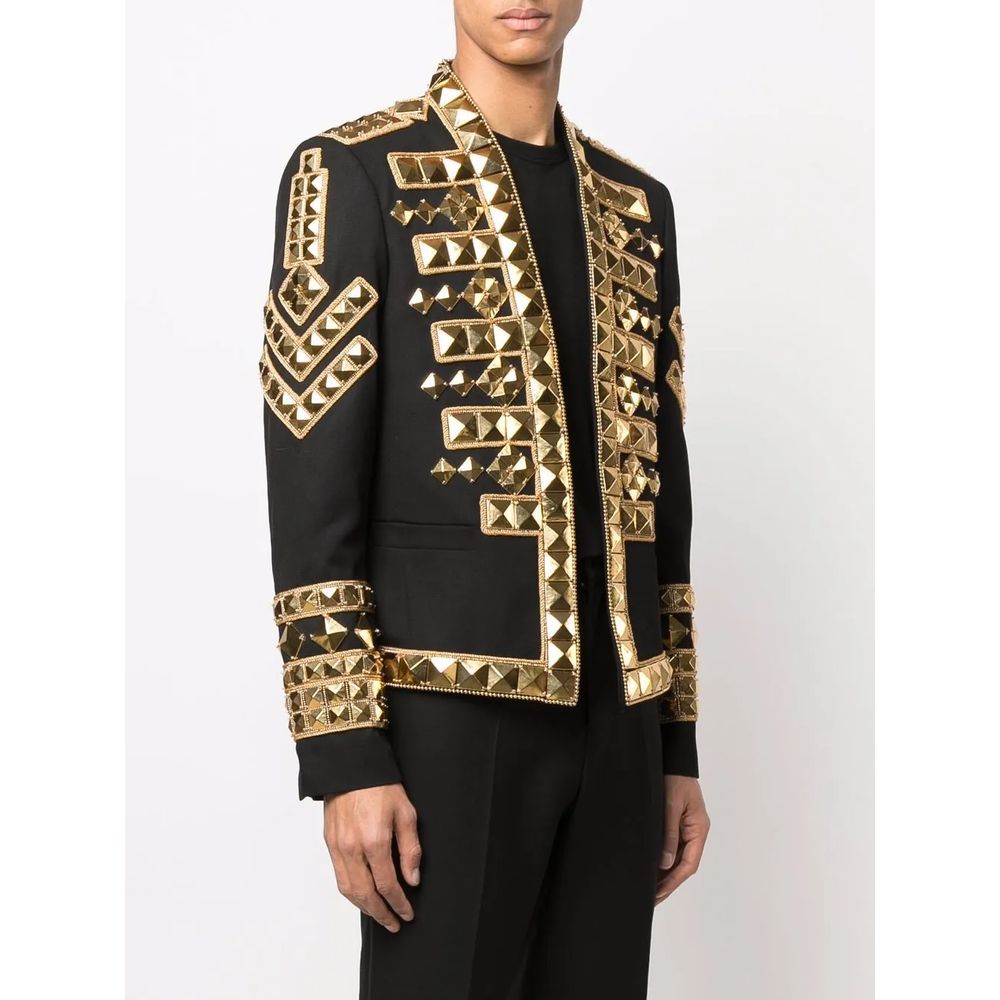 Balmain Schwarzer Acetat-Blazer für Männer