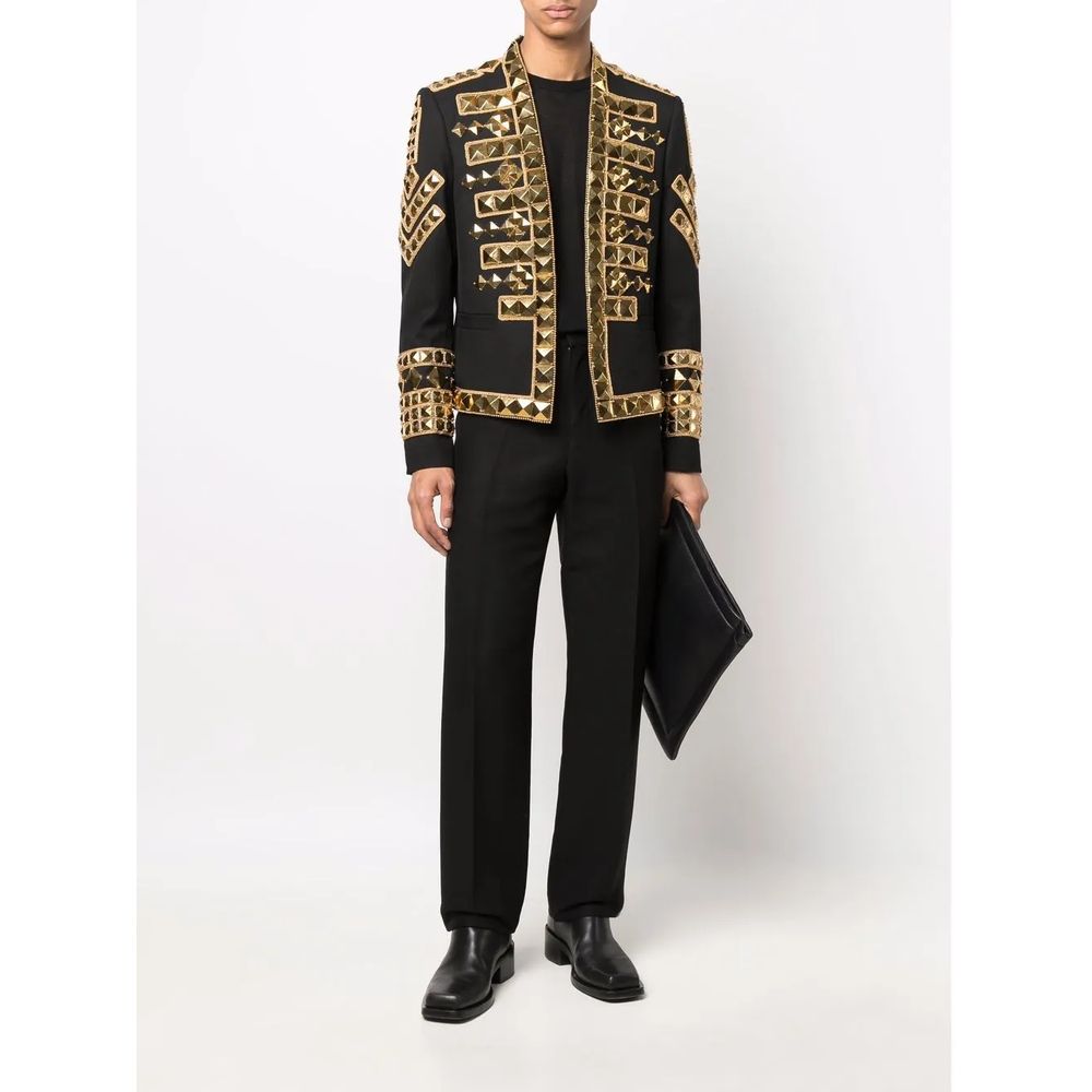 Balmain Schwarzer Acetat-Blazer für Männer