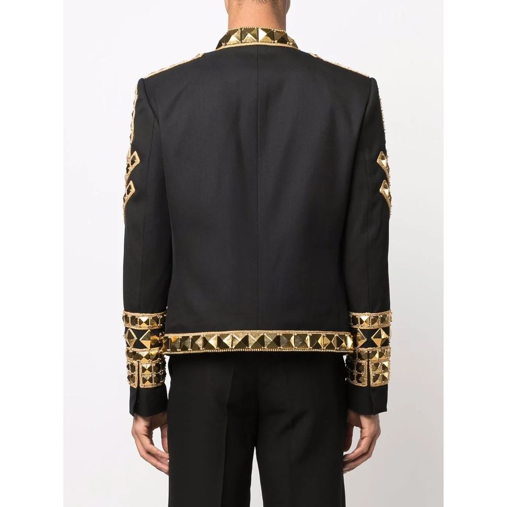 Balmain Schwarzer Acetat-Blazer für Männer