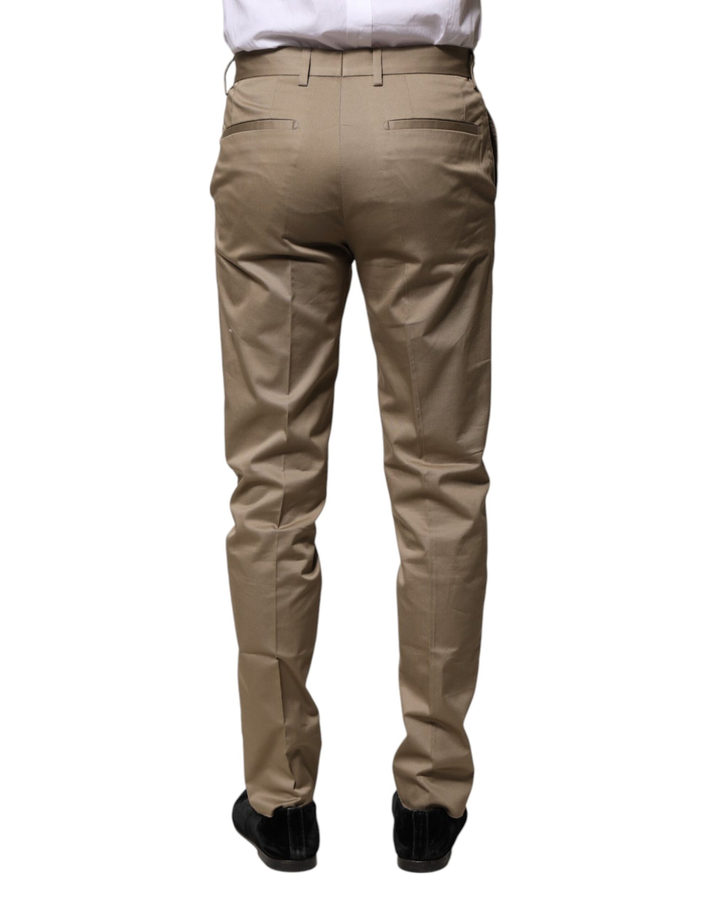 Dolce & Gabbana Braune Baumwolle Formal Herren Slim Pants