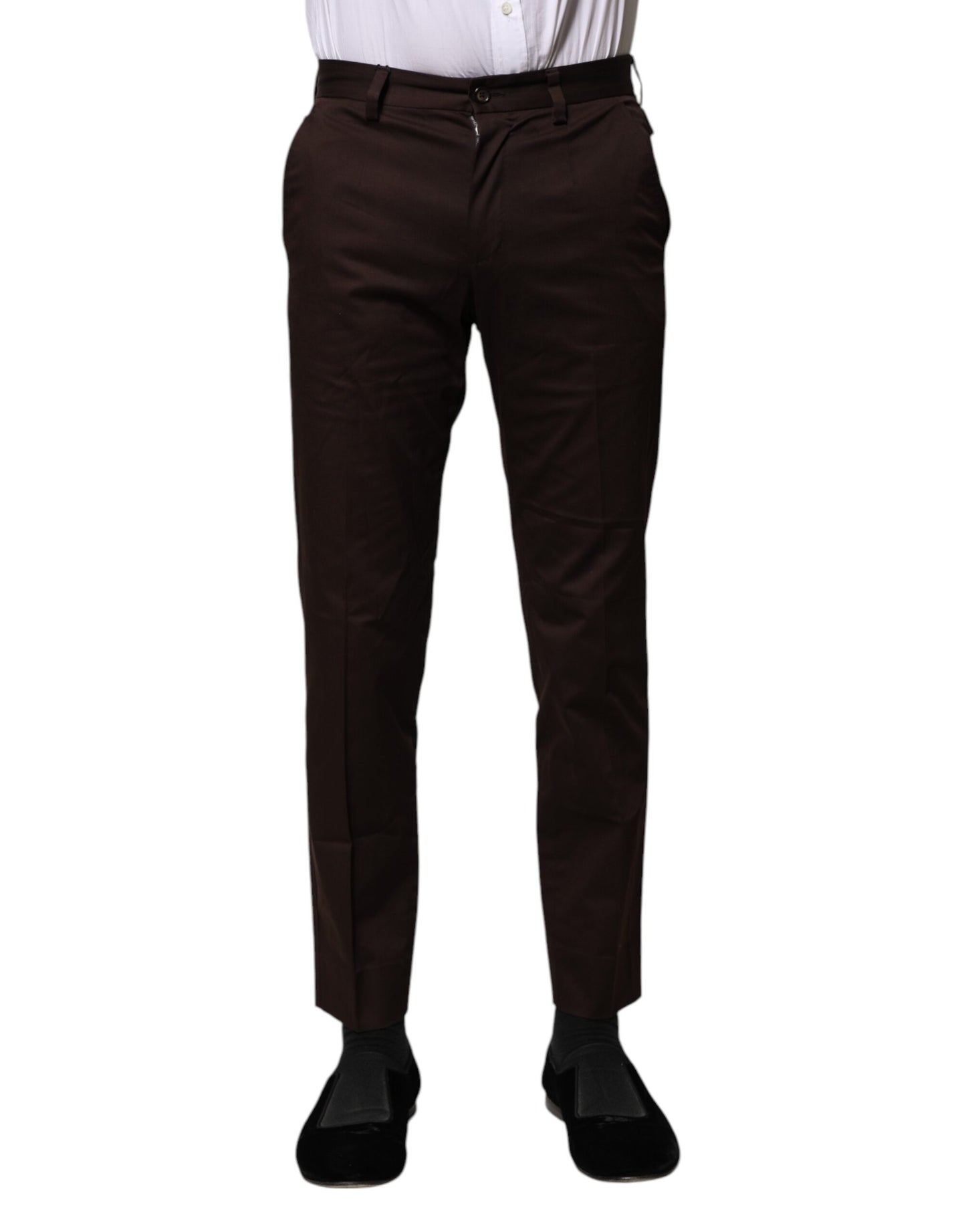 Dolce & Gabbana Braune formelle Anzughose aus Baumwolle