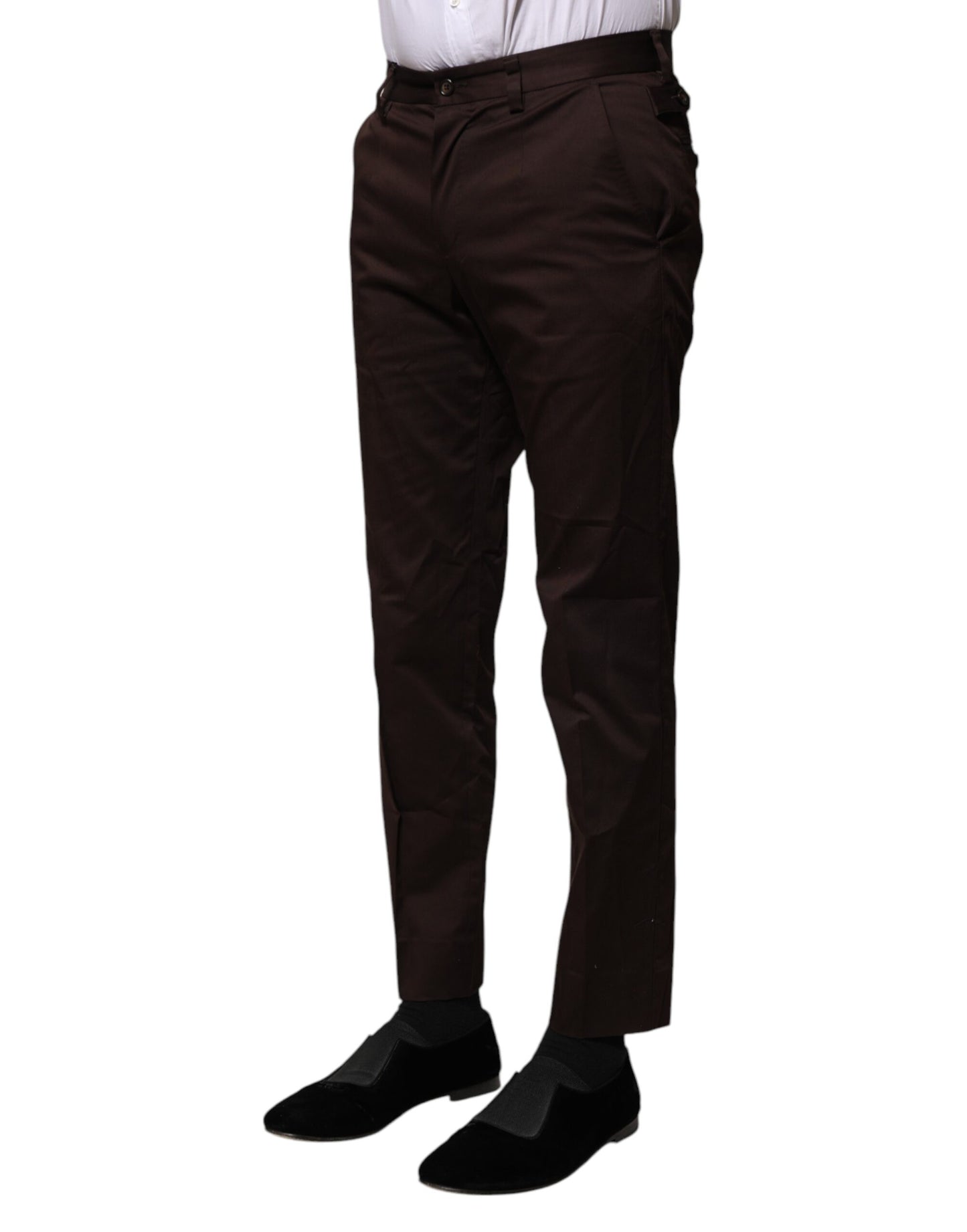Dolce & Gabbana Braune formelle Anzughose aus Baumwolle