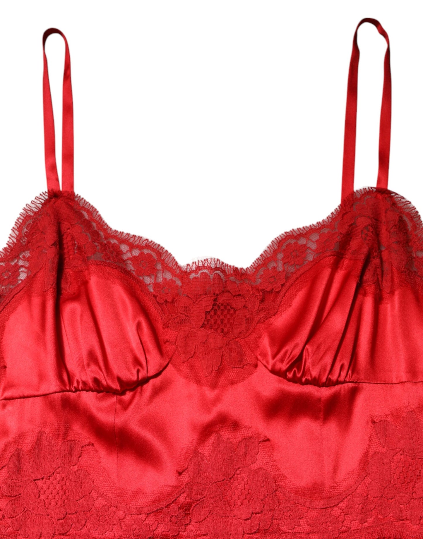 Dolce & Gabbana Rotes ärmelloses langes Maxikleid aus Seide