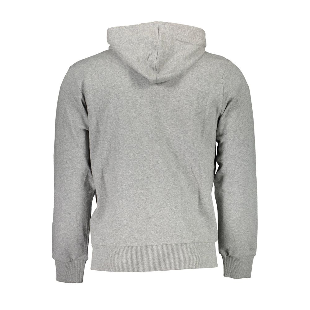 La Martina Grauer Baumwollpullover für Männer mit Kapuze