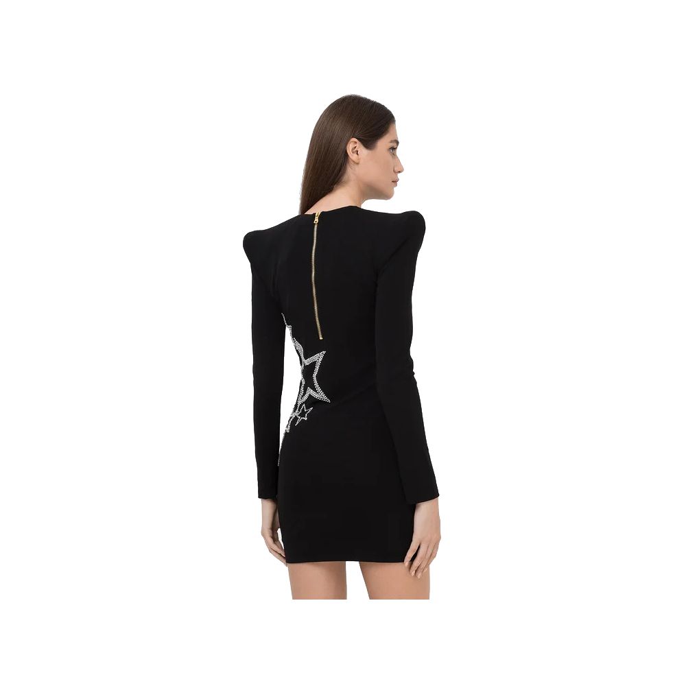 Balmain Schwarzes Viskosekleid