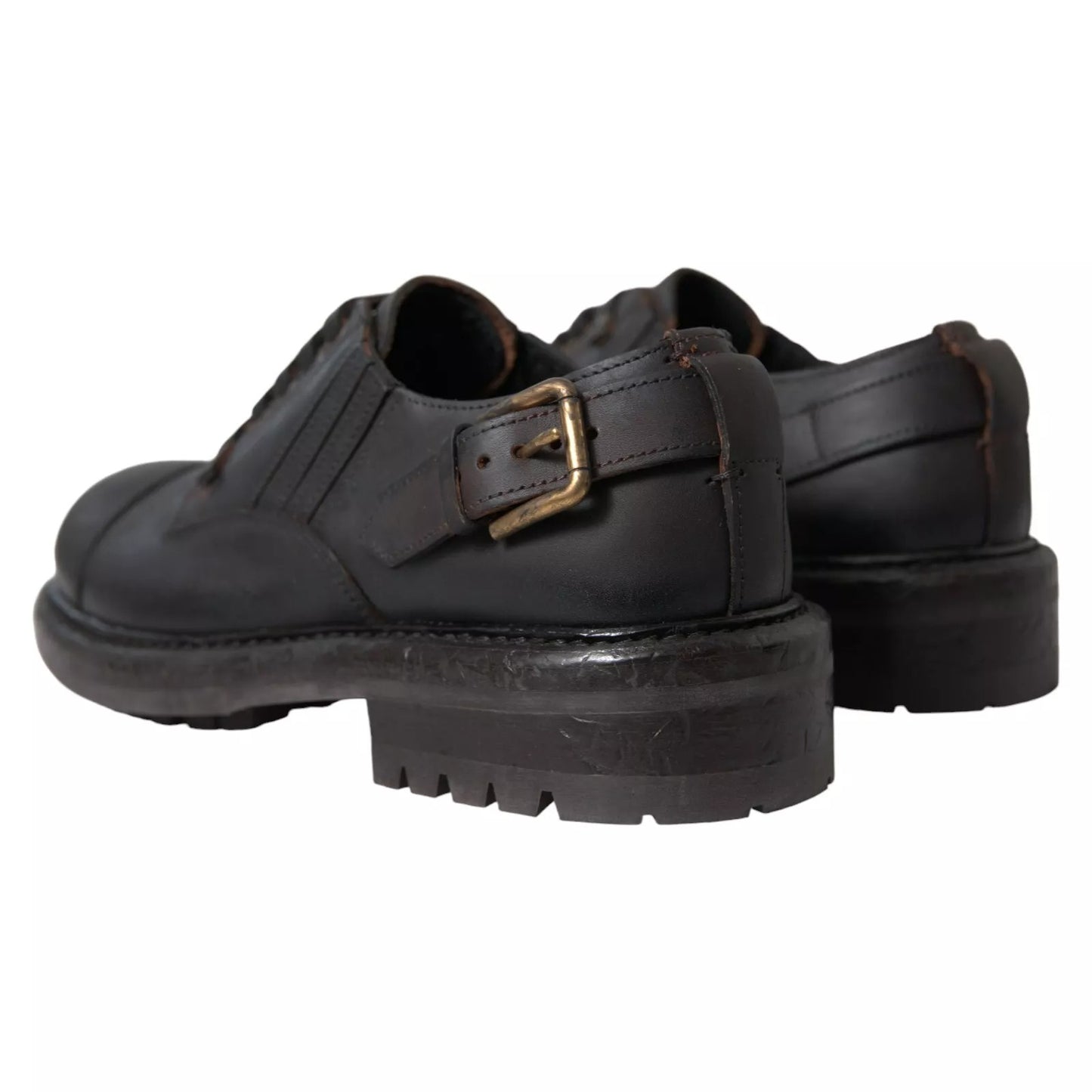 Dolce & Gabbana Braune Leder Schnürschuhe Derby Dress