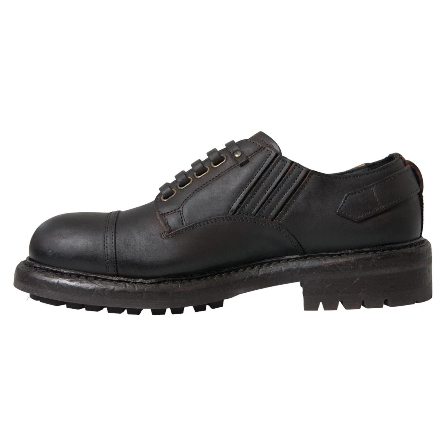 Dolce & Gabbana Braune Leder Schnürschuhe Derby Dress