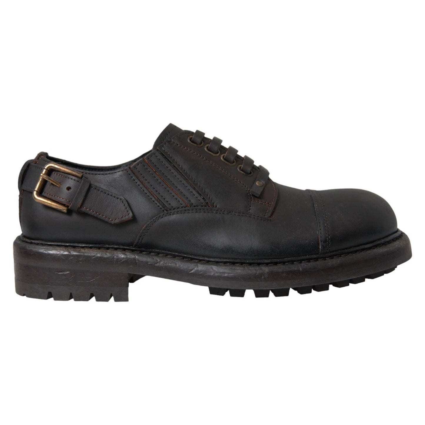 Dolce & Gabbana Braune Leder Schnürschuhe Derby Dress