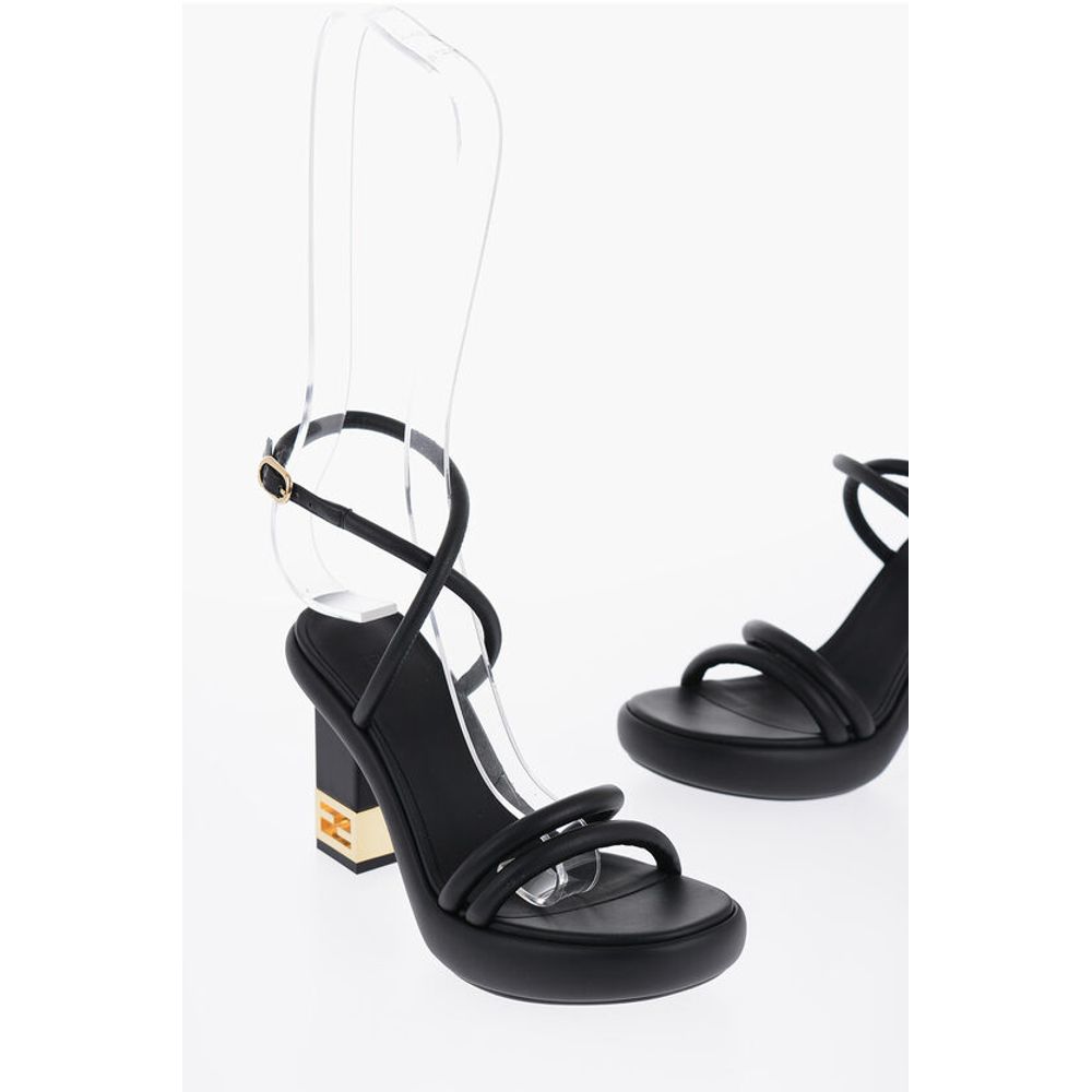 Fendi Leder-Sandalen mit Logo-Absatz 10cm
