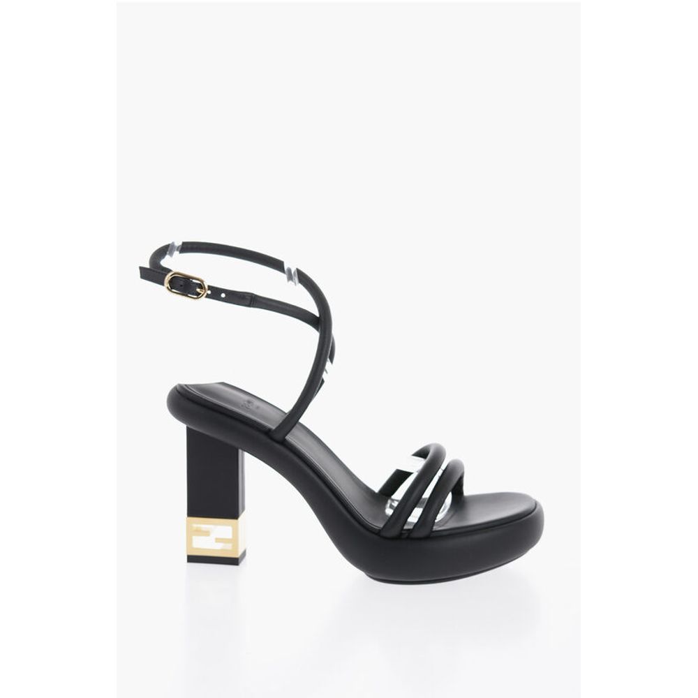 Fendi Leder-Sandalen mit Logo-Absatz 10cm