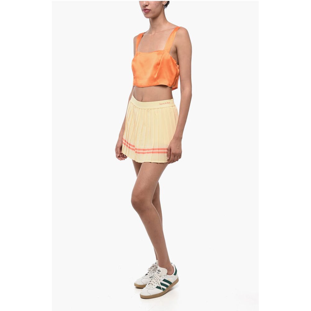 Sporty & Rich Plissierter Minirock mit elastischem Gummiband mit Logo