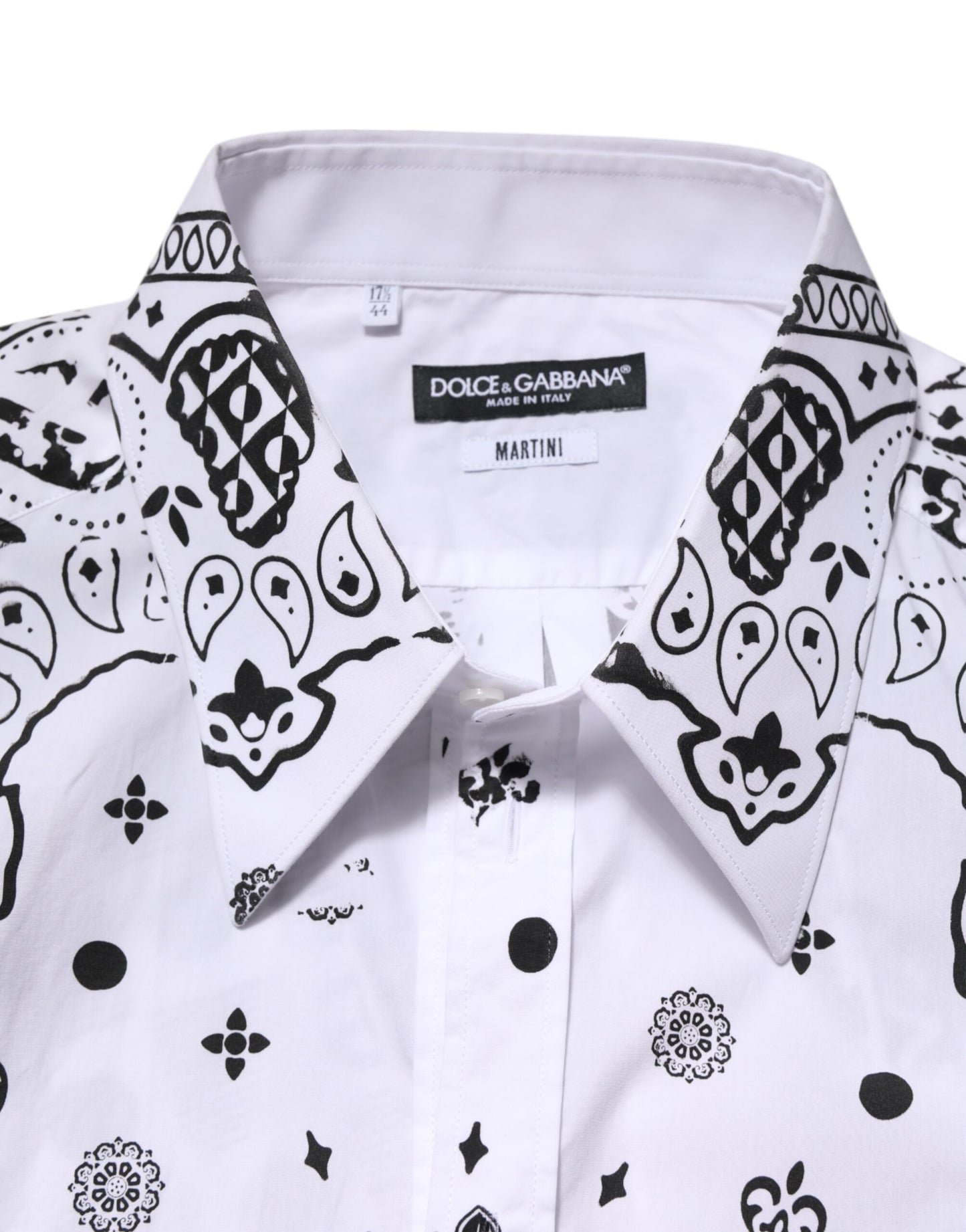 Dolce & Gabbana Weißes Bandana Print MARTINI Kleid Hemd