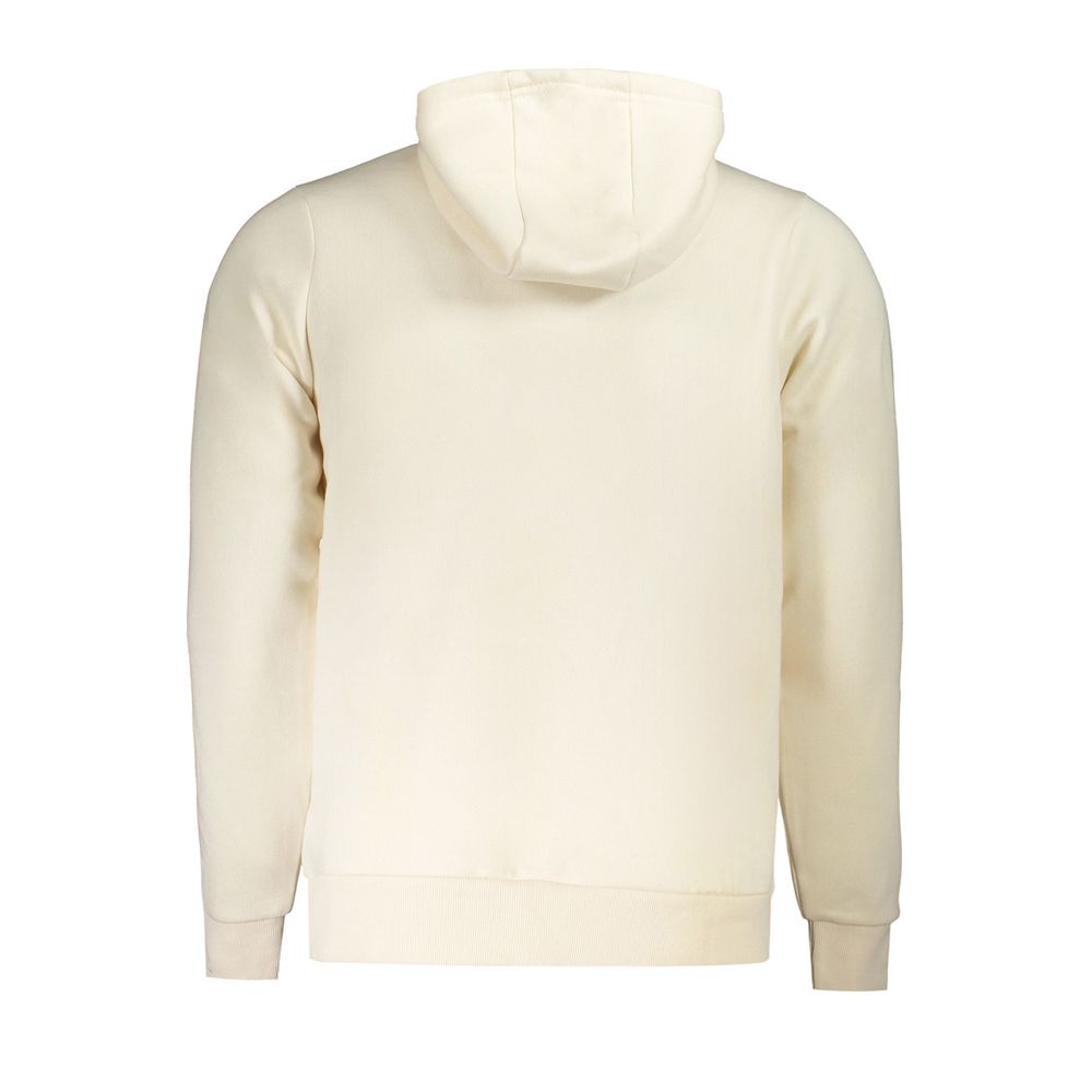 Norway 1963 Weißer Baumwollpullover für Männer mit Kapuze und Taschen
