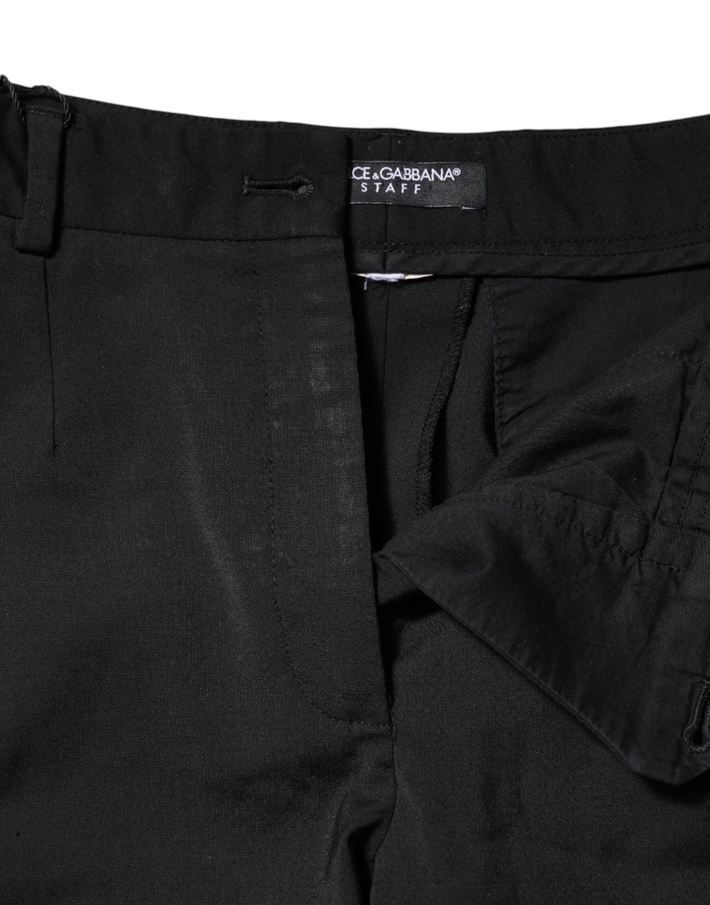 Dolce & Gabbana Schwarze hochtaillierte STAFF-Hose mit verjüngter Form