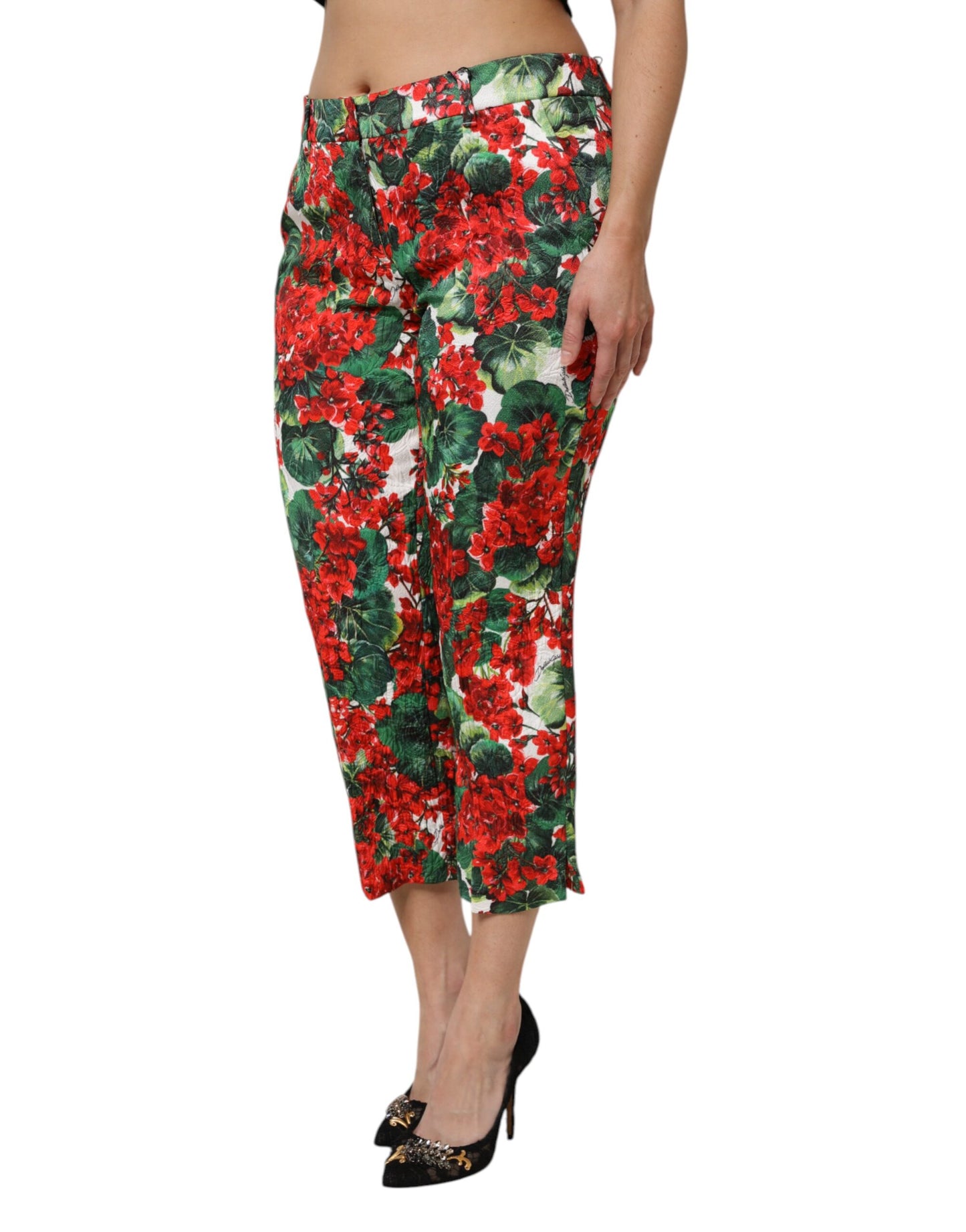Dolce & Gabbana Gekürzte Hose mit mehrfarbigem Blumendruck