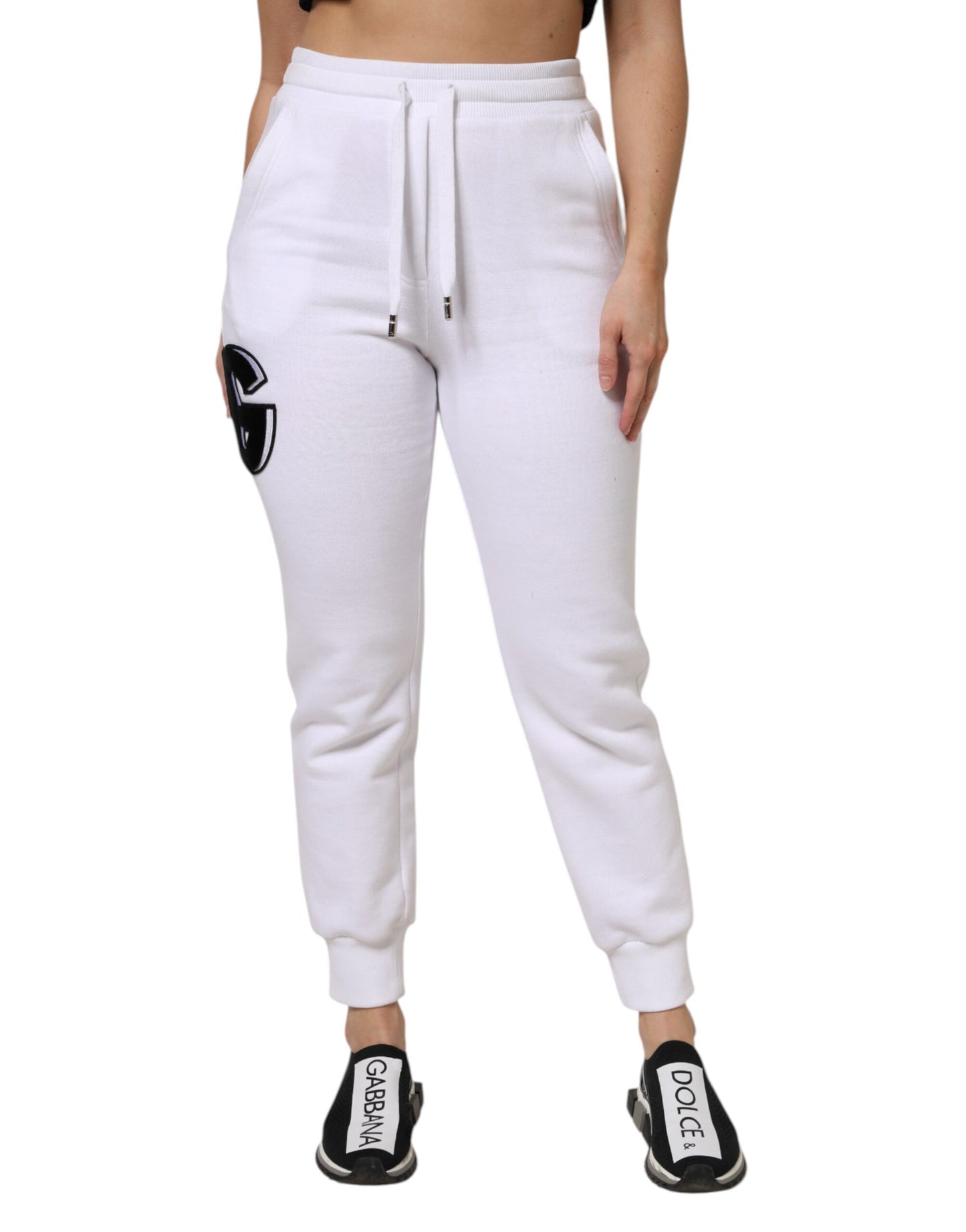 Dolce & Gabbana Weiße Baumwoll-Stretch-Jogger-Sweatpants Hose