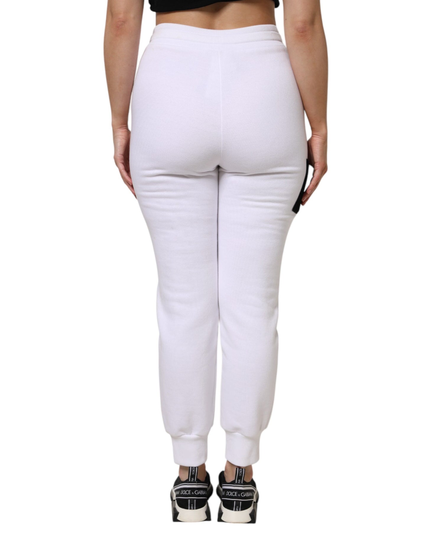 Dolce & Gabbana Weiße Baumwoll-Stretch-Jogger-Sweatpants Hose