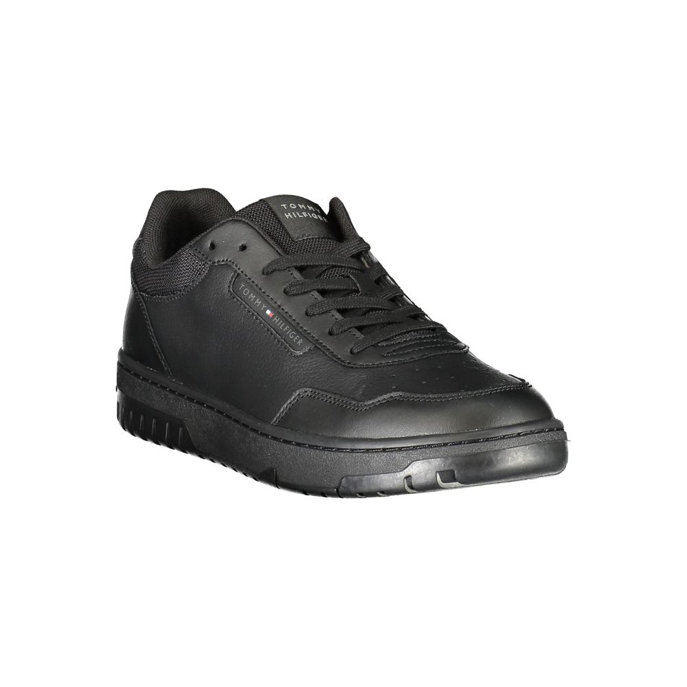 Tommy Hilfiger Schwarzes Leder Herren Sneaker