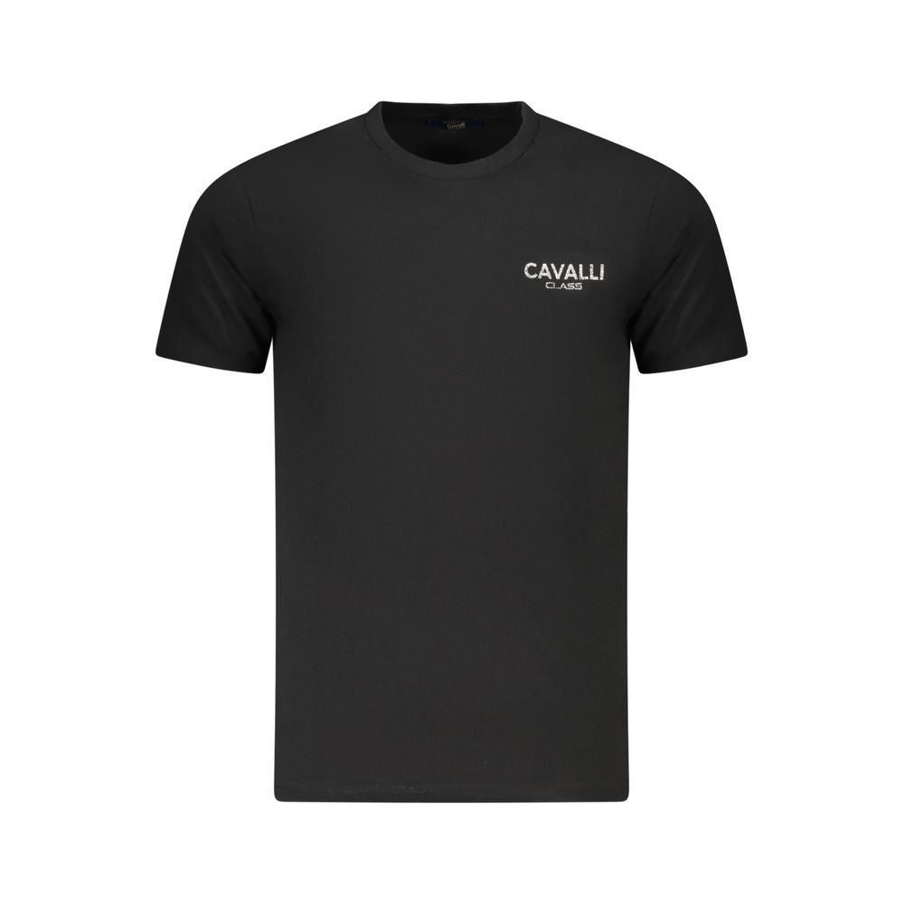Cavalli Class Schwarzes Baumwolle Männer T-Shirt