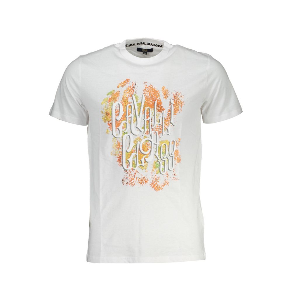 Cavalli Class Weißes Baumwolle Männer T-Shirt