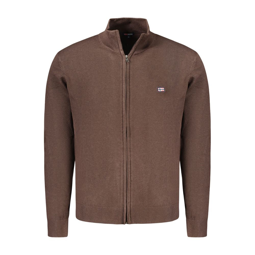 Norway 1963 Braune Polyamid-Strickjacke für Männer