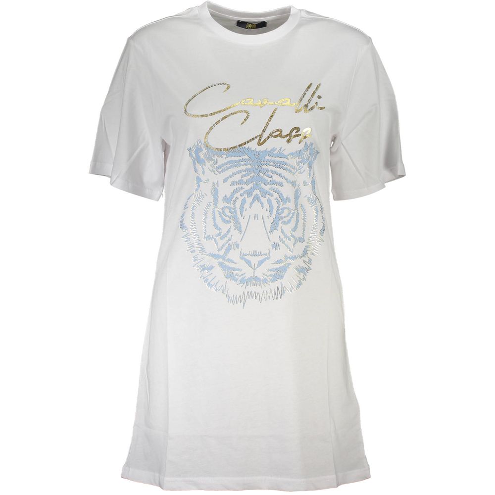 Cavalli Class Weißes T-Shirt aus Baumwolle für Frauen