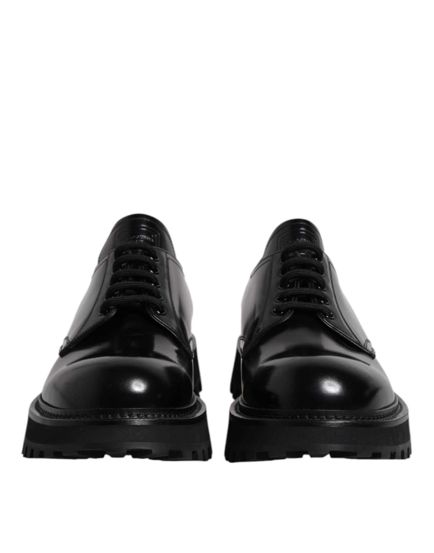 Dolce & Gabbana Schwarz Leder Lace Up Derby Männer Kleid Schuhe
