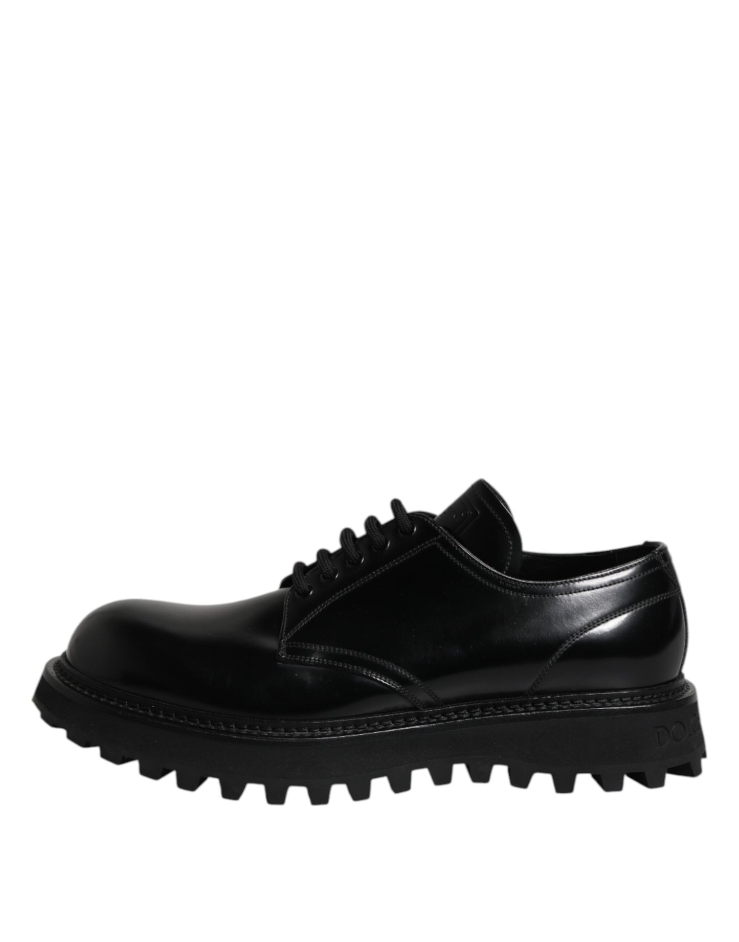 Dolce & Gabbana Schwarz Leder Lace Up Derby Männer Kleid Schuhe