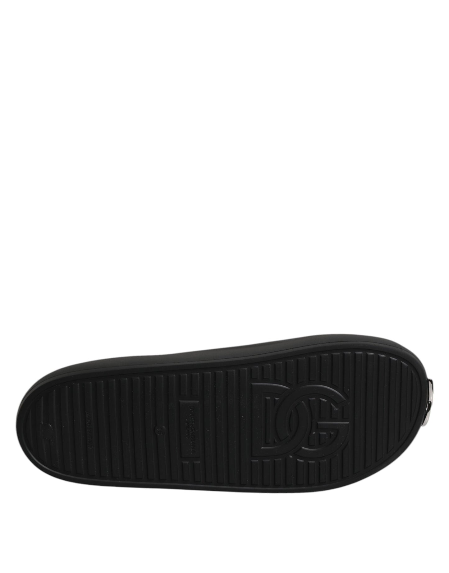 Dolce & Gabbana Schwarz DG Logo Slides Sandalen Beachwear Schuhe