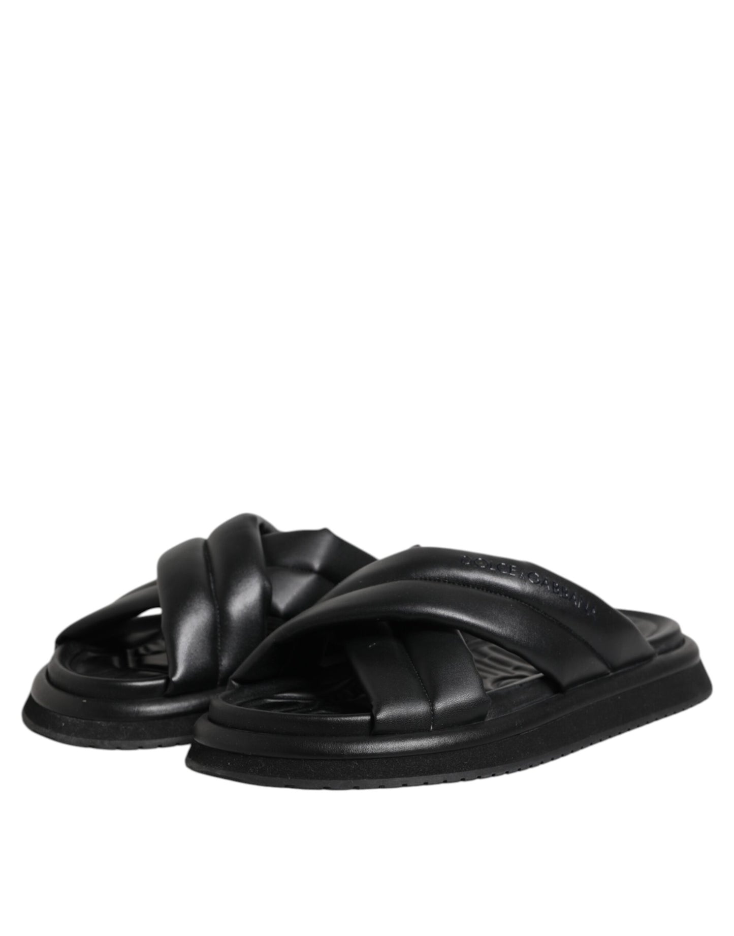 Dolce & Gabbana Schwarz DG Logo Slides Sandalen Beachwear Schuhe