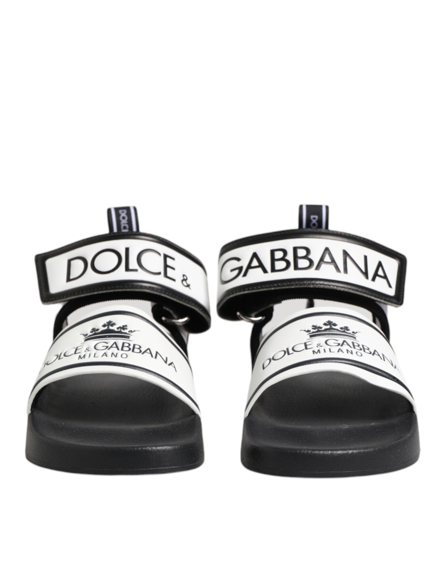 Dolce & Gabbana Schwarz Weiß DG Logo Slides Sandalen Schuhe