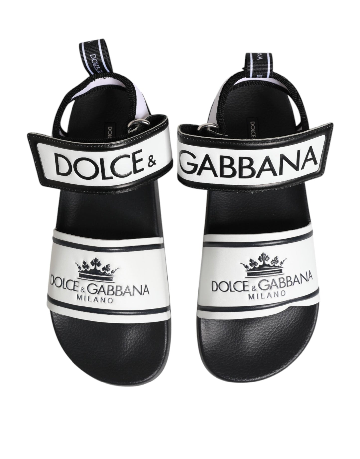 Dolce & Gabbana Schwarz Weiß DG Logo Slides Sandalen Schuhe