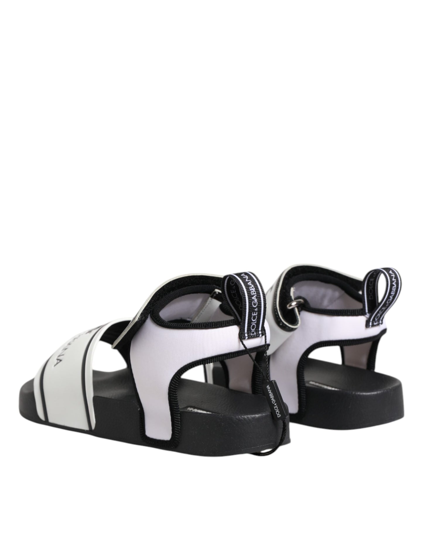 Dolce & Gabbana Schwarz Weiß DG Logo Slides Sandalen Schuhe