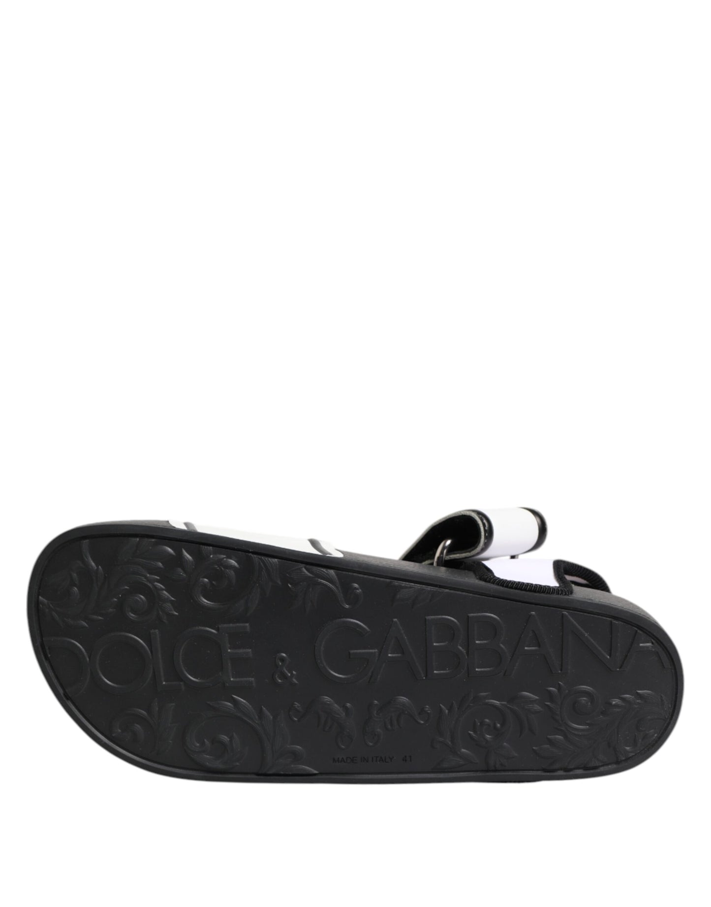 Dolce & Gabbana Schwarz Weiß DG Logo Slides Sandalen Schuhe