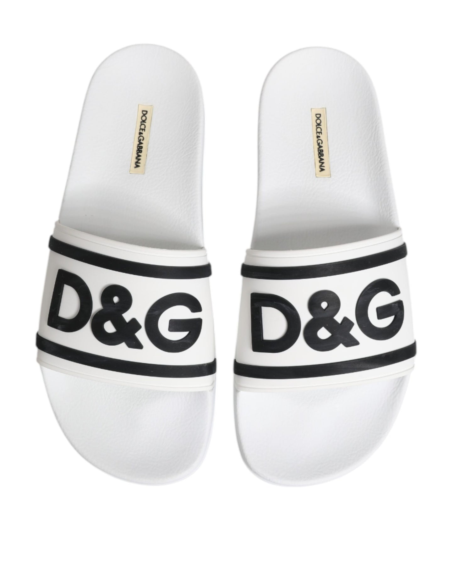 Dolce & Gabbana Weiße DG Logo Pantoletten Sandalen Beachwear Schuhe