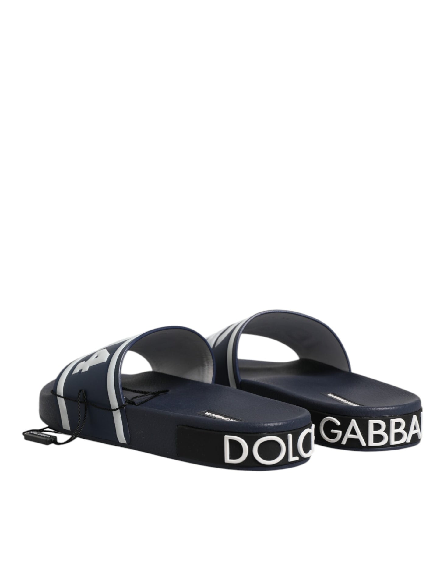 Dolce & Gabbana Blaue DG Logo Pantoletten Sandalen Beachwear Schuhe